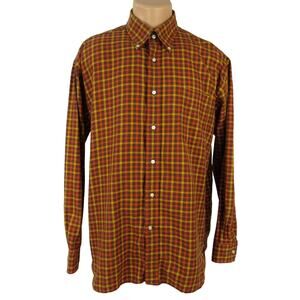 Tommy Hilfiger Men's Button Front Plaid Shirt Long Sleeve Size Large Vintage